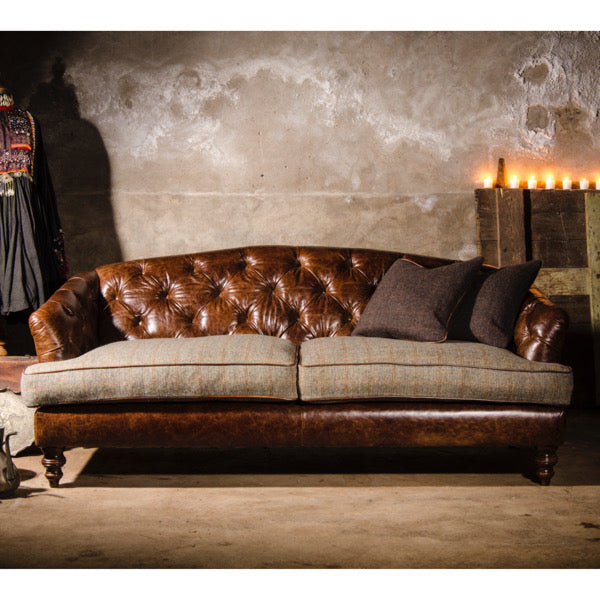 Tetrad Harris Tweed and Leather Dalmore Midi Sofa – Auburn Fox Home